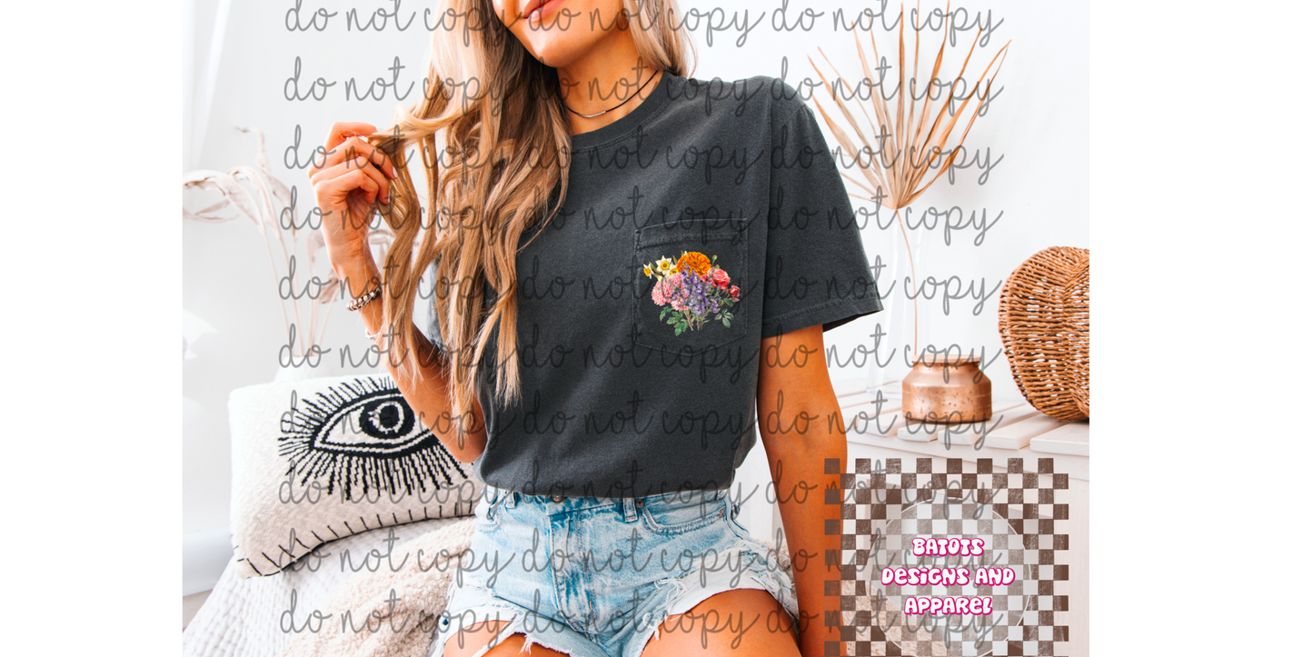Birth Month Flower Pocket Tee