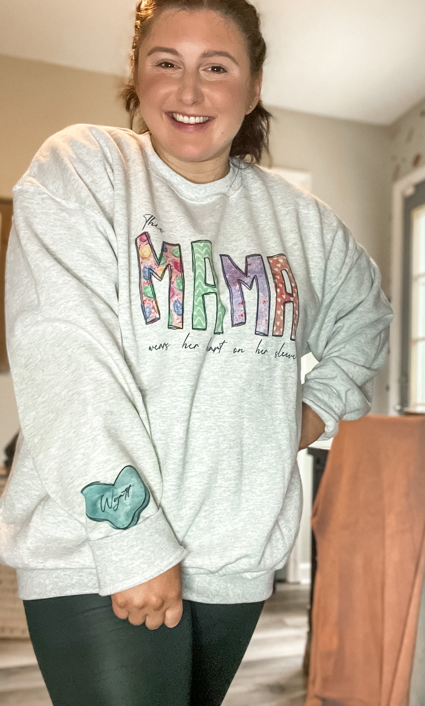 this "mama" wears her heart on her sleeves